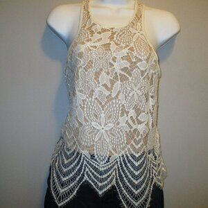 Express Bohemian Lace Crop Tank Top Women's Size Small